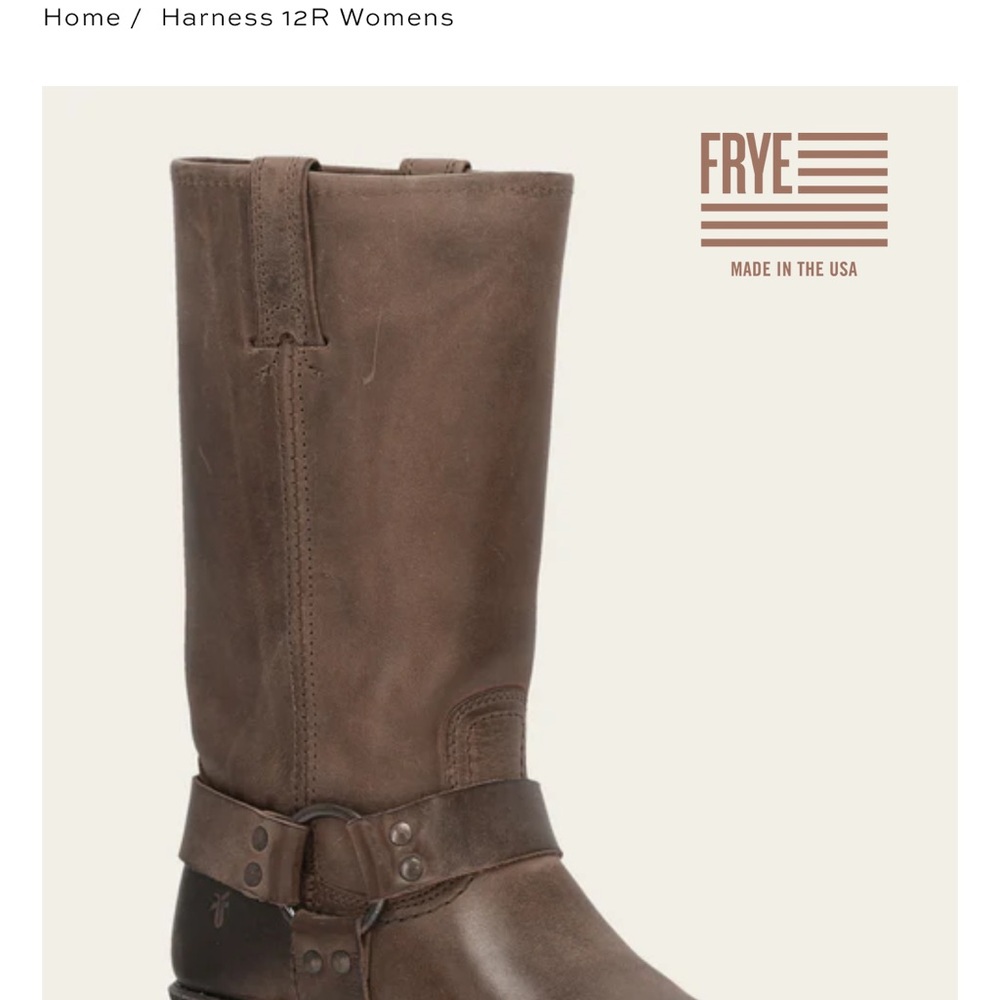 FRYE Harness 12R Women’s Leather Mid-Calf Boots Color: Smoke Size: 9 M - Picture 3 of 12